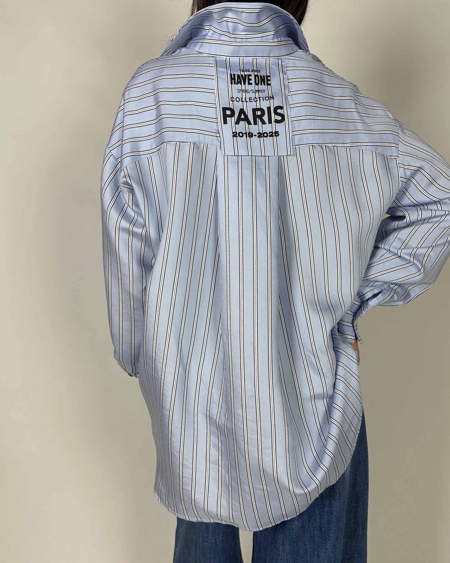 Camicia Over a Righe con Foulard