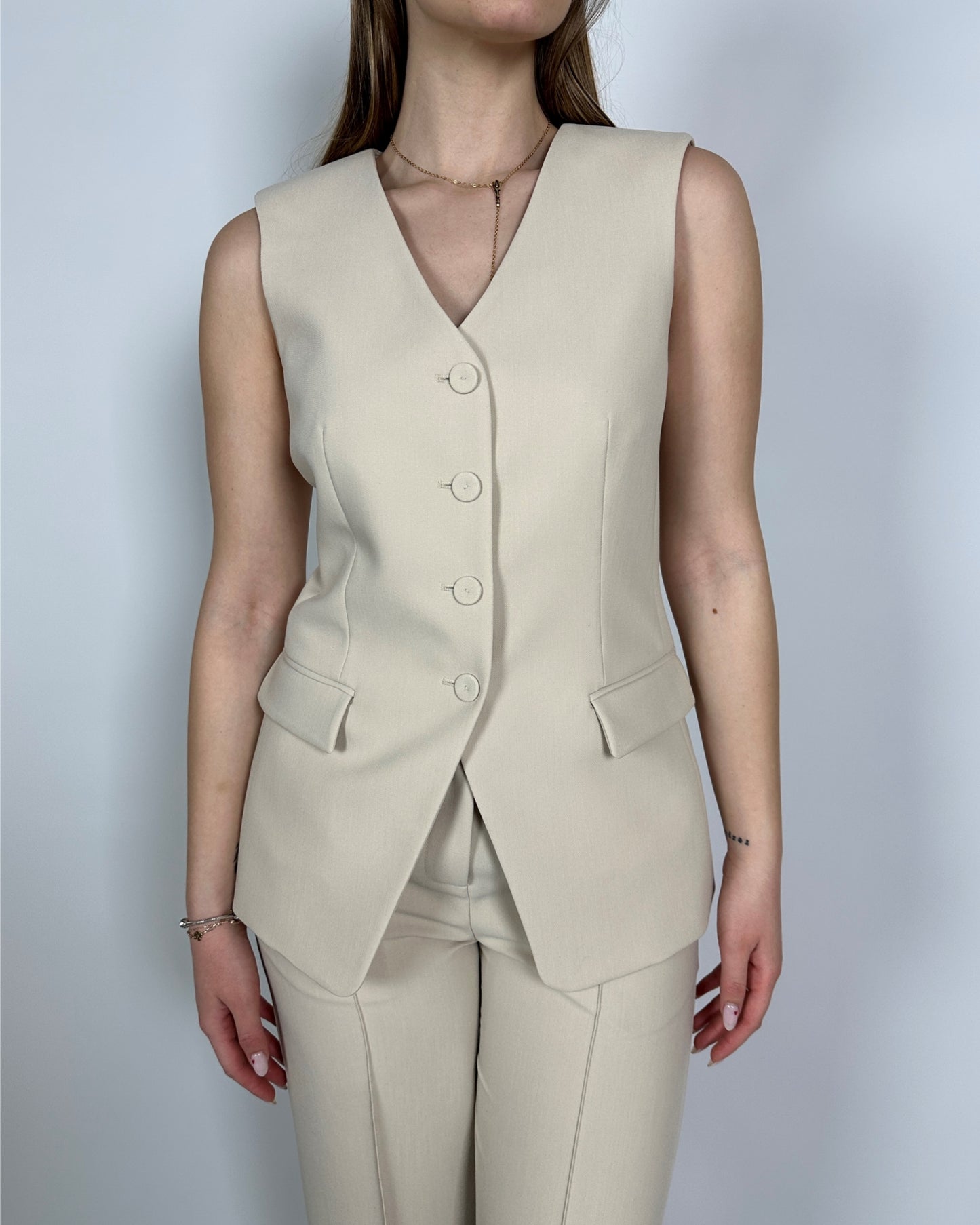 Gilet sartoriale Beige