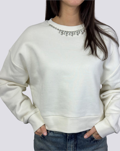 Felpa morbida con strass