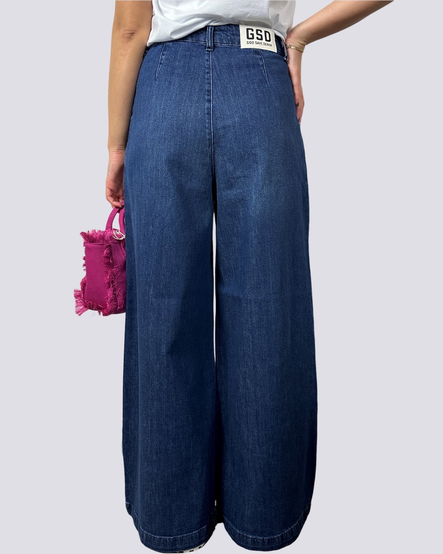 Gsd Jeans a Palazzo con Pences