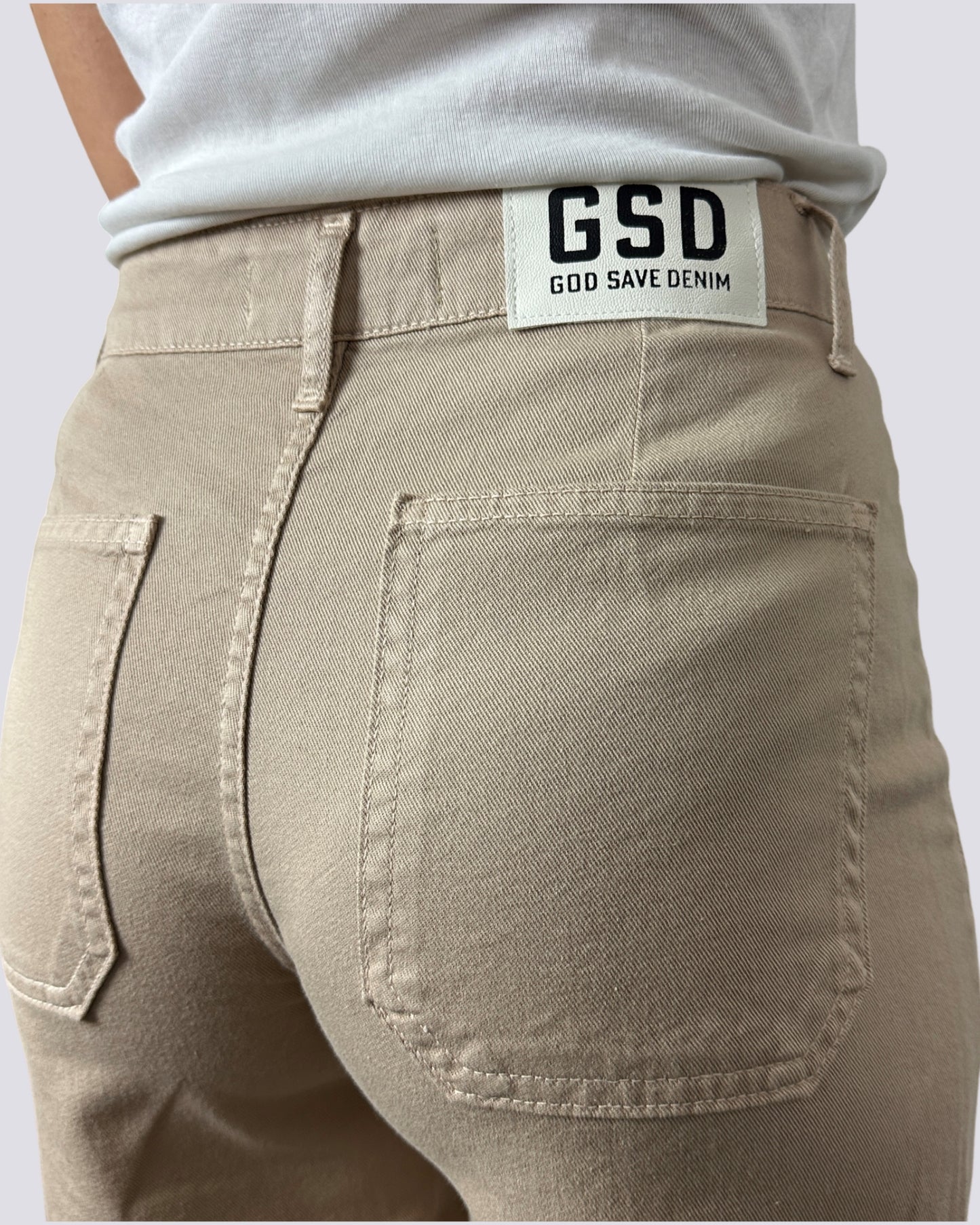 Gsd Jeans Beige con Tasche