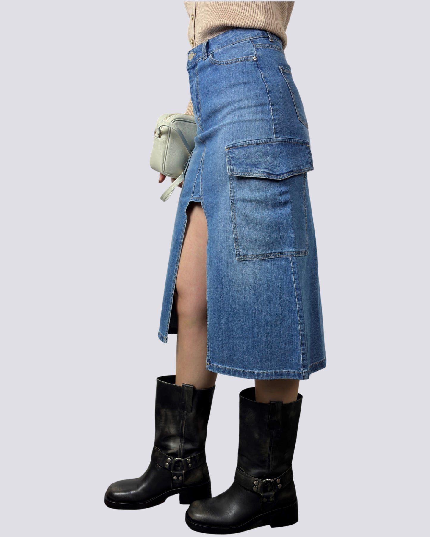 Gsd Gonna Longuette in Denim Stretch