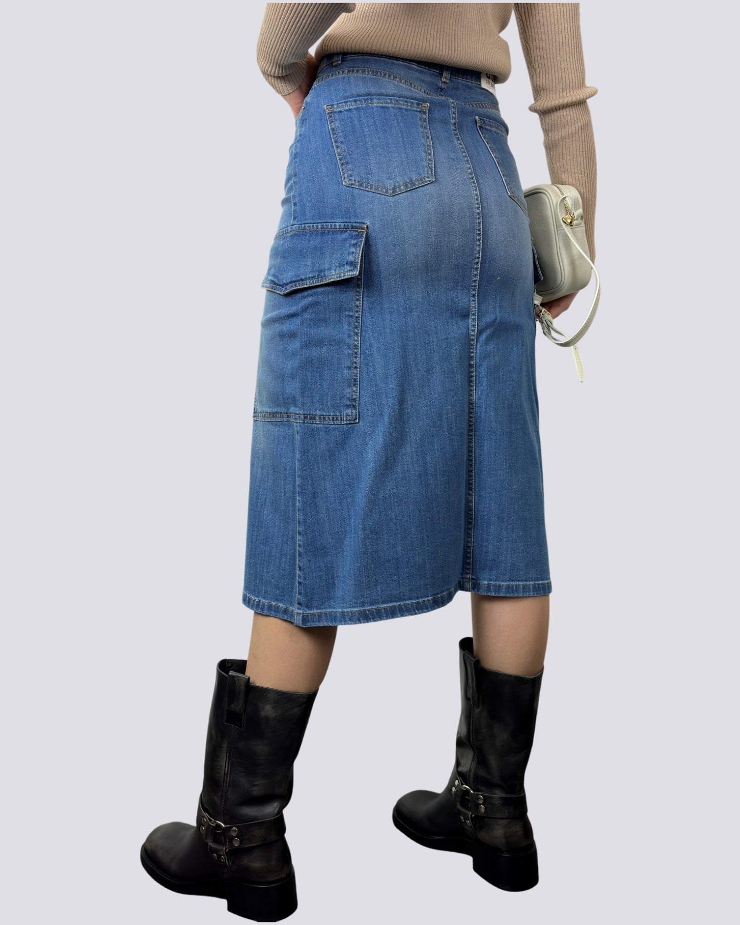 Gsd Gonna Longuette in Denim Stretch