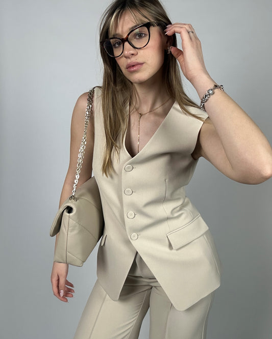 Gilet sartoriale Beige