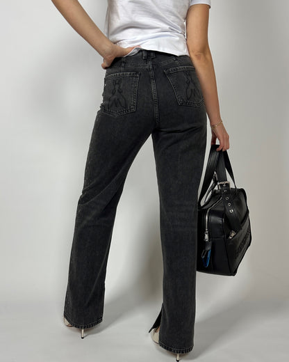 Jeans con borchie nero