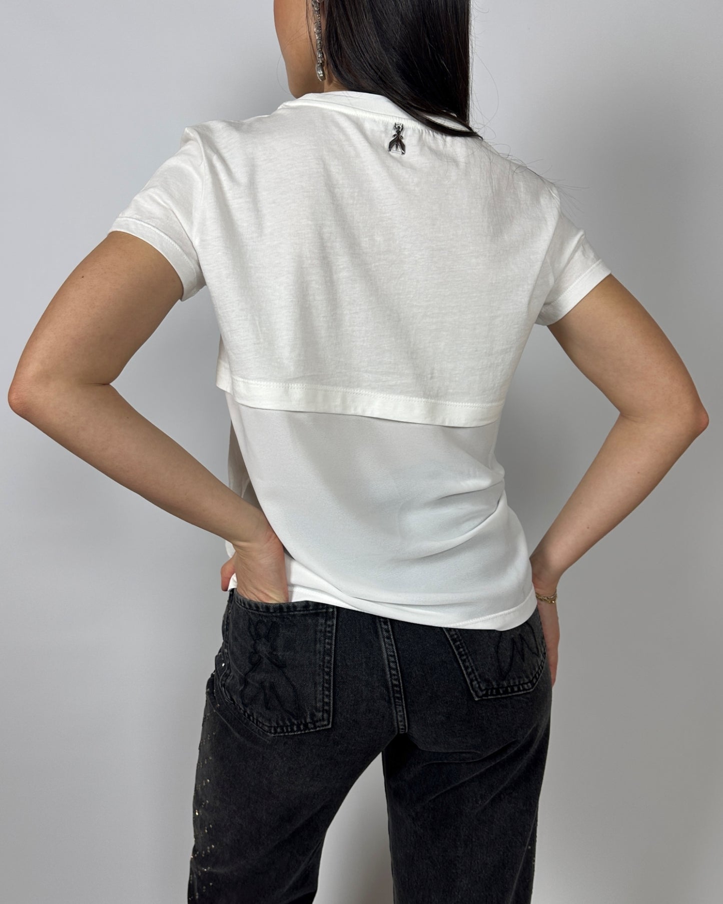 T-shirt con slogan bianco